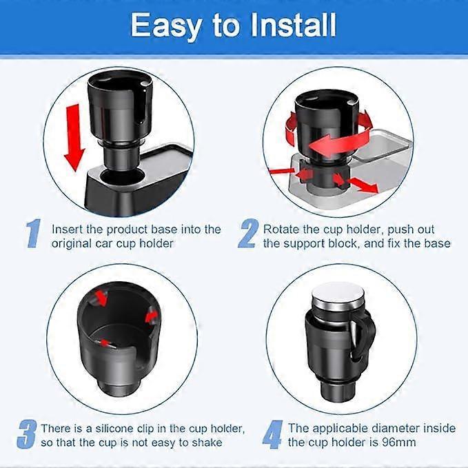 Adjustable Universal Car Cup Holder - Can Holder for Bottle/Drink, Truck Compatible Black V1263-JX-4389
