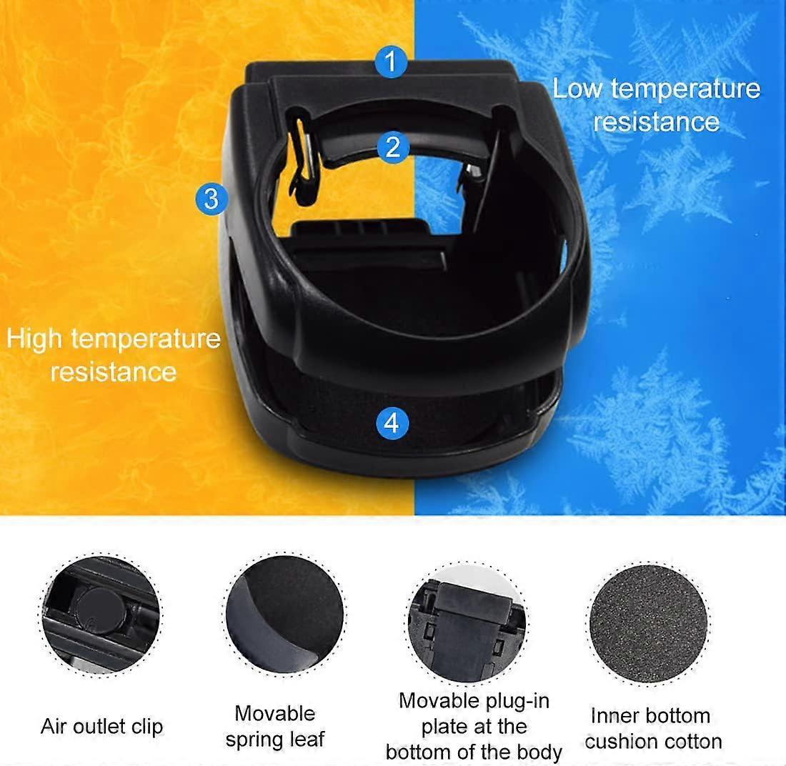 2pcs Universal A/C Vent Car Cup Holders - Adjustable Water Bottle Holder V1263-JX-4396