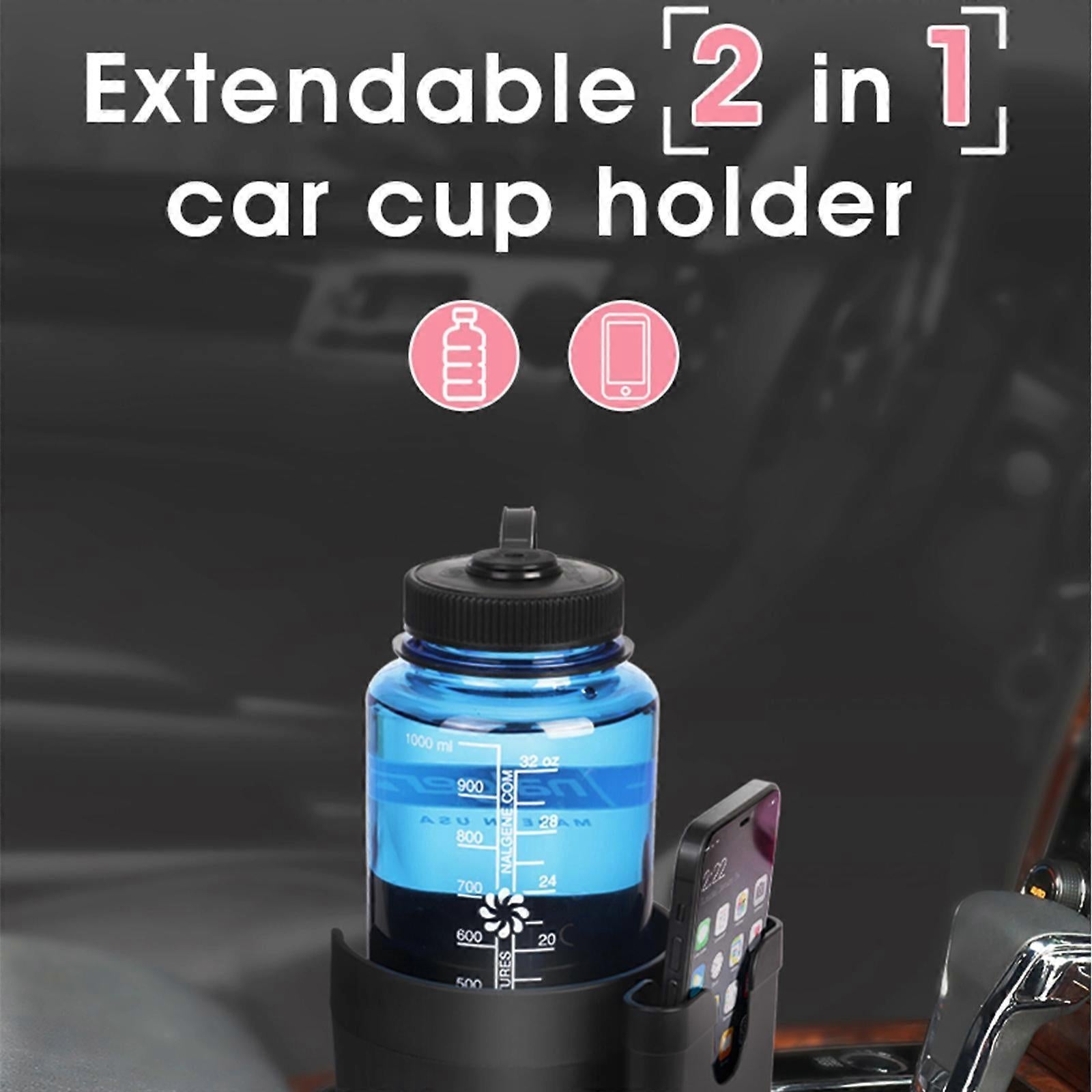 Car Cup Holder with Phone Holder - Organizer Expander in Grey Color V1263-JX-4397