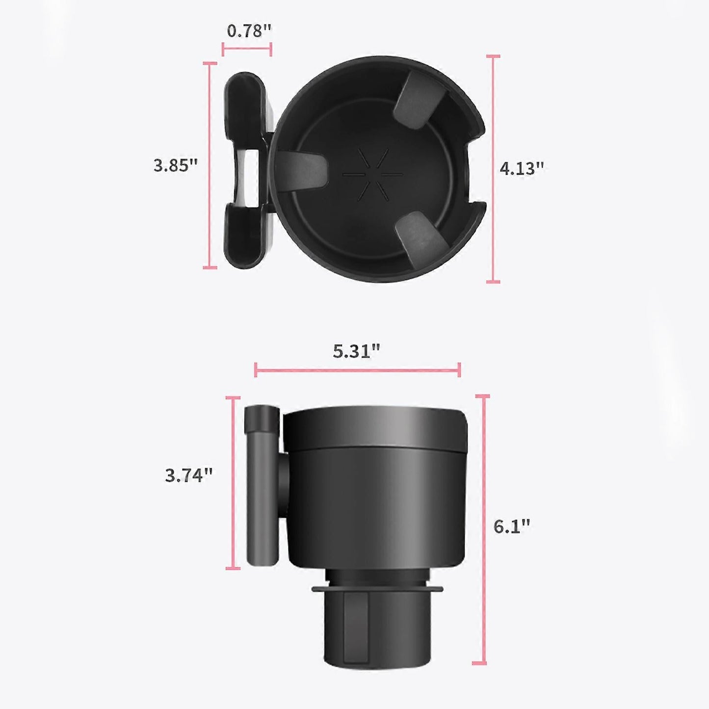 Car Cup Holder with Phone Holder - Organizer Expander in Grey Color V1263-JX-4397
