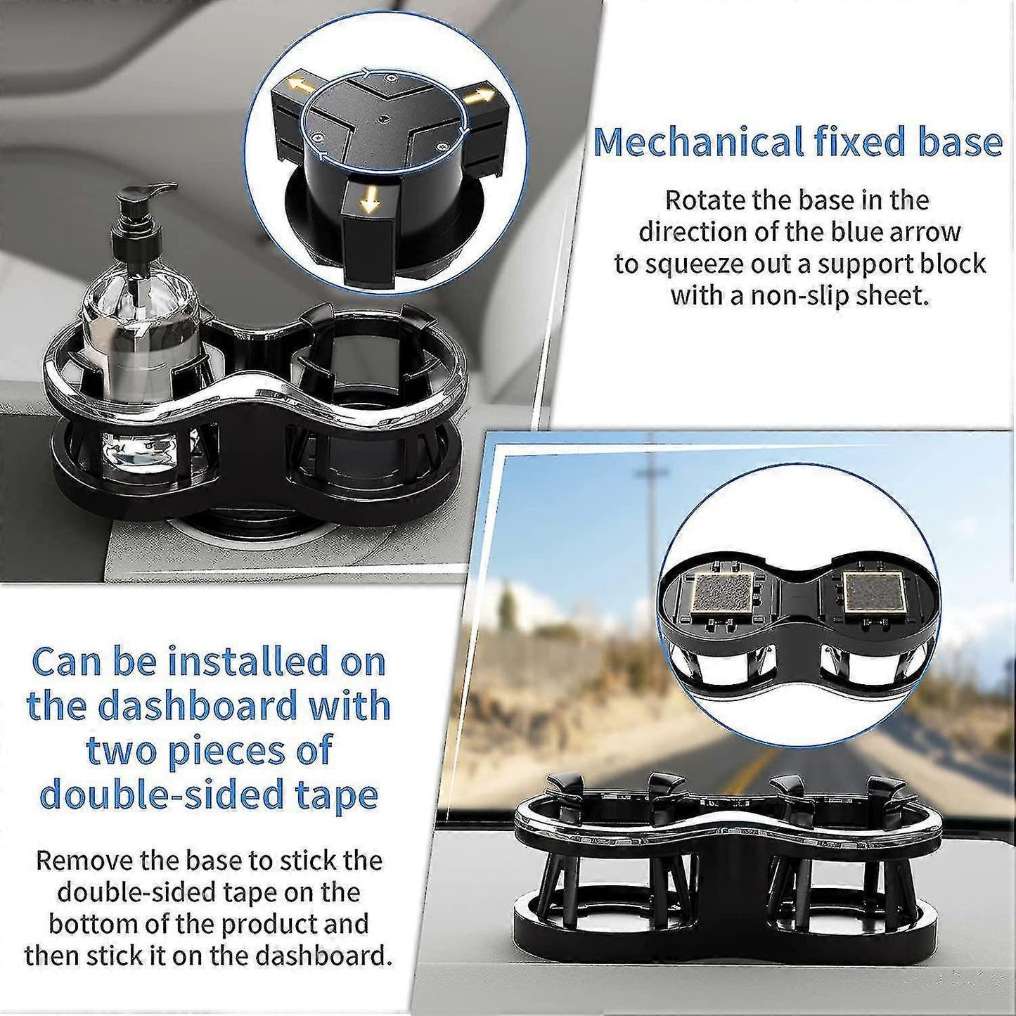 2-in-1 Car Drink Cup Holder - Adjustable Car Accessory for Bottle & Cans V1263-JX-4400