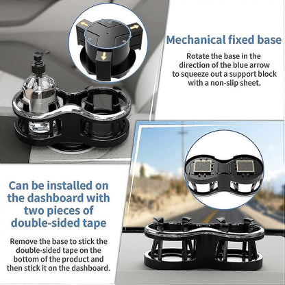 2-in-1 Car Drink Cup Holder - Adjustable Car Accessory for Bottle & Cans V1263-JX-4400