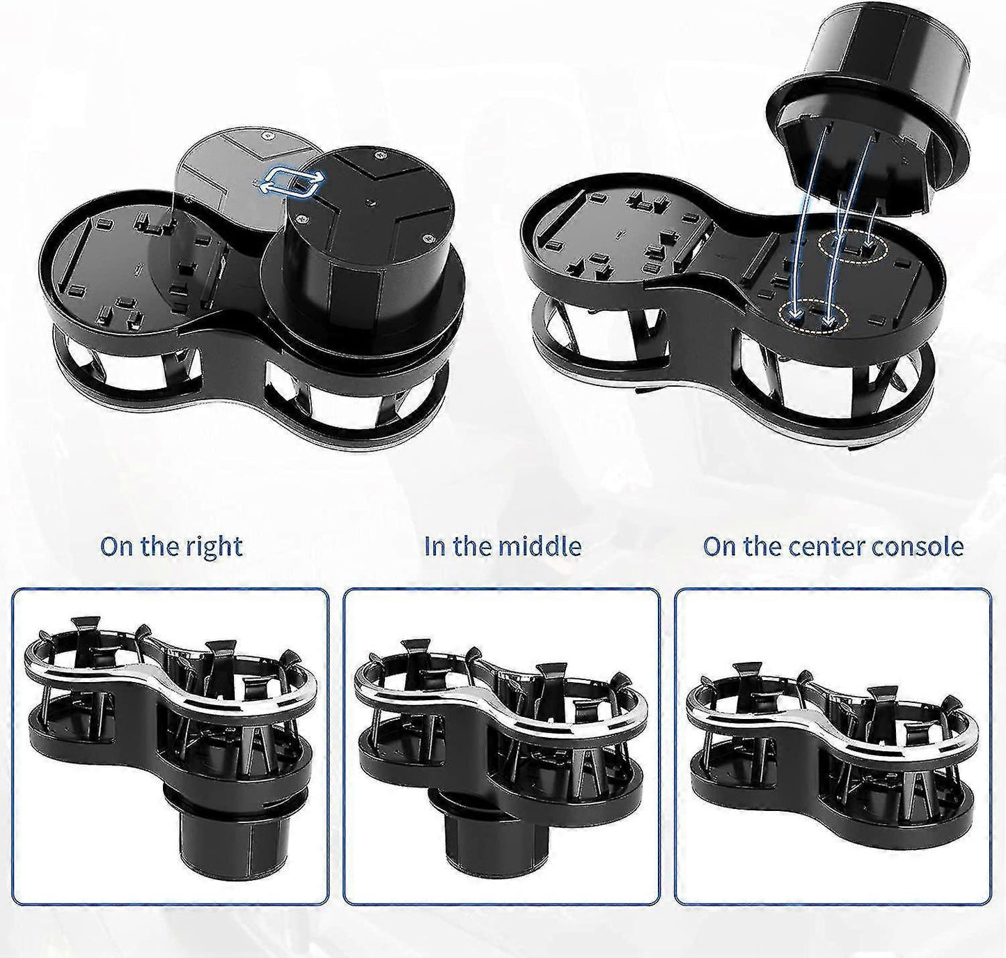 2-in-1 Car Drink Cup Holder - Adjustable Car Accessory for Bottle & Cans V1263-JX-4400