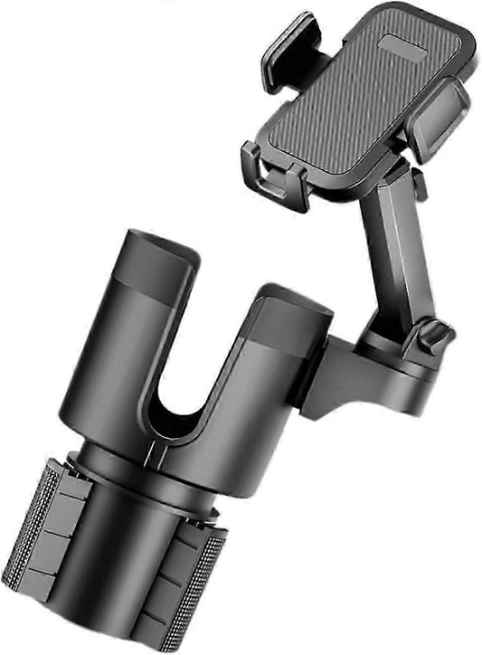 Car Cup Holder with Phone Mount - Adjustable Rotatable Expander for Cell Phone & Drink V1263-JX-4401