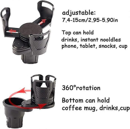 360 Rotatable Car Drink Holder - Multifunctional Cup Organizer for Vehicle Use V1263-JX-4402