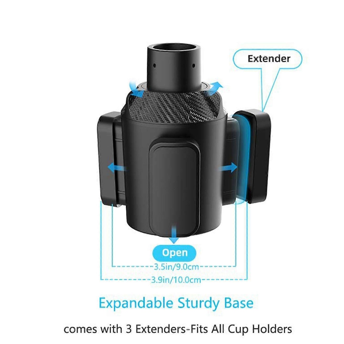 Car Cup Expander - Adjustable Drink Holder Fits Bottles Up to 3.7in Diameter V1263-JX-4403
