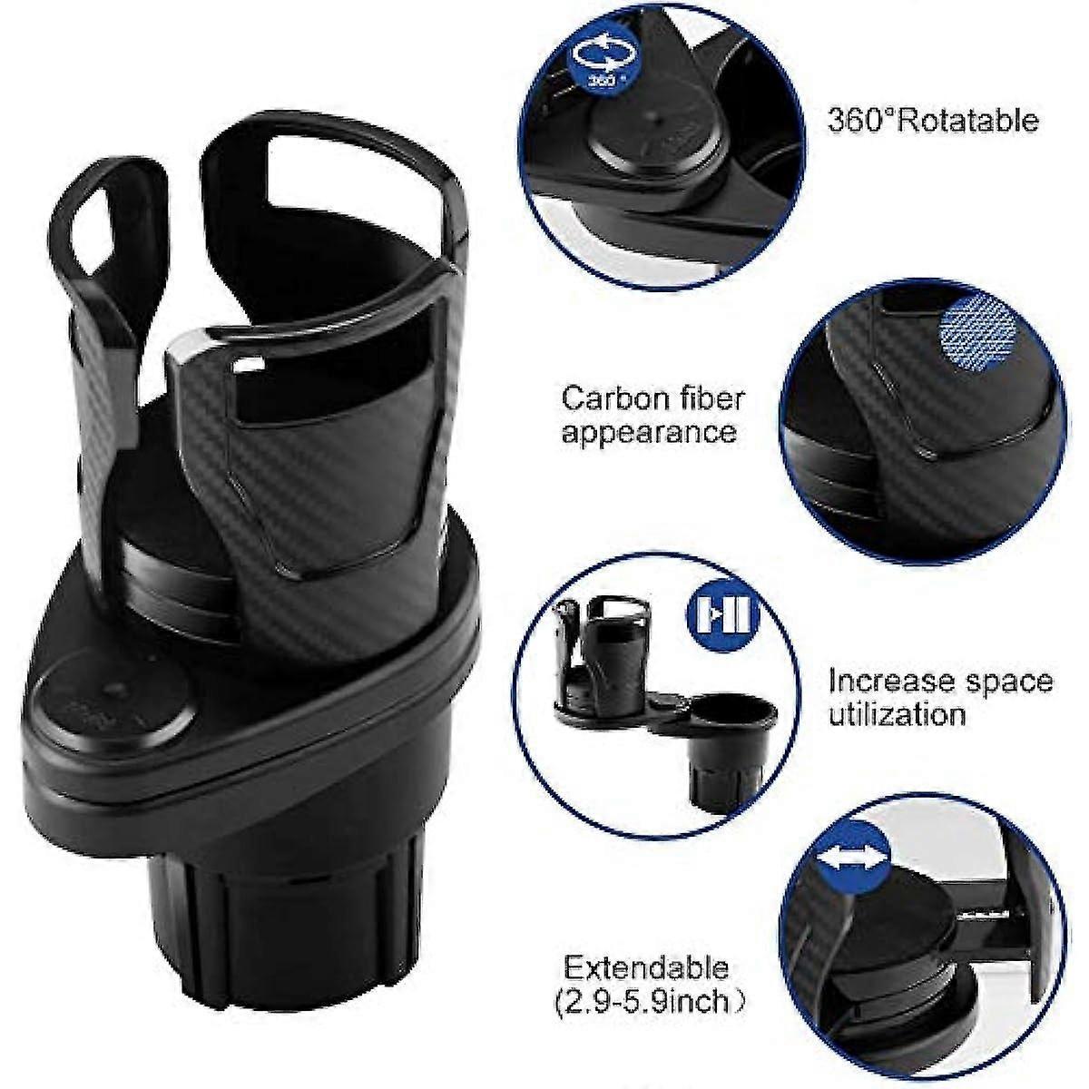Dual Car Cup Holder - Expandable Adjustable Drink Holder for Car Use V1263-JX-4405