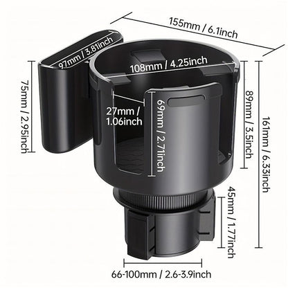 Car Cup Holder Adapter - Bottle and Beverage Organizer Auto Accessory V1263-JX-4406