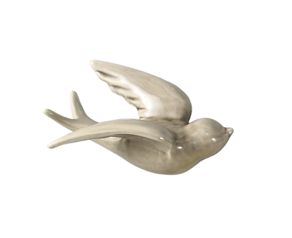 Attractive Hanging Pendant Widely Use Ceramic 3D Bird Shape Wall Crafts Ornaments for Home-Grey S V1263-JX-441
