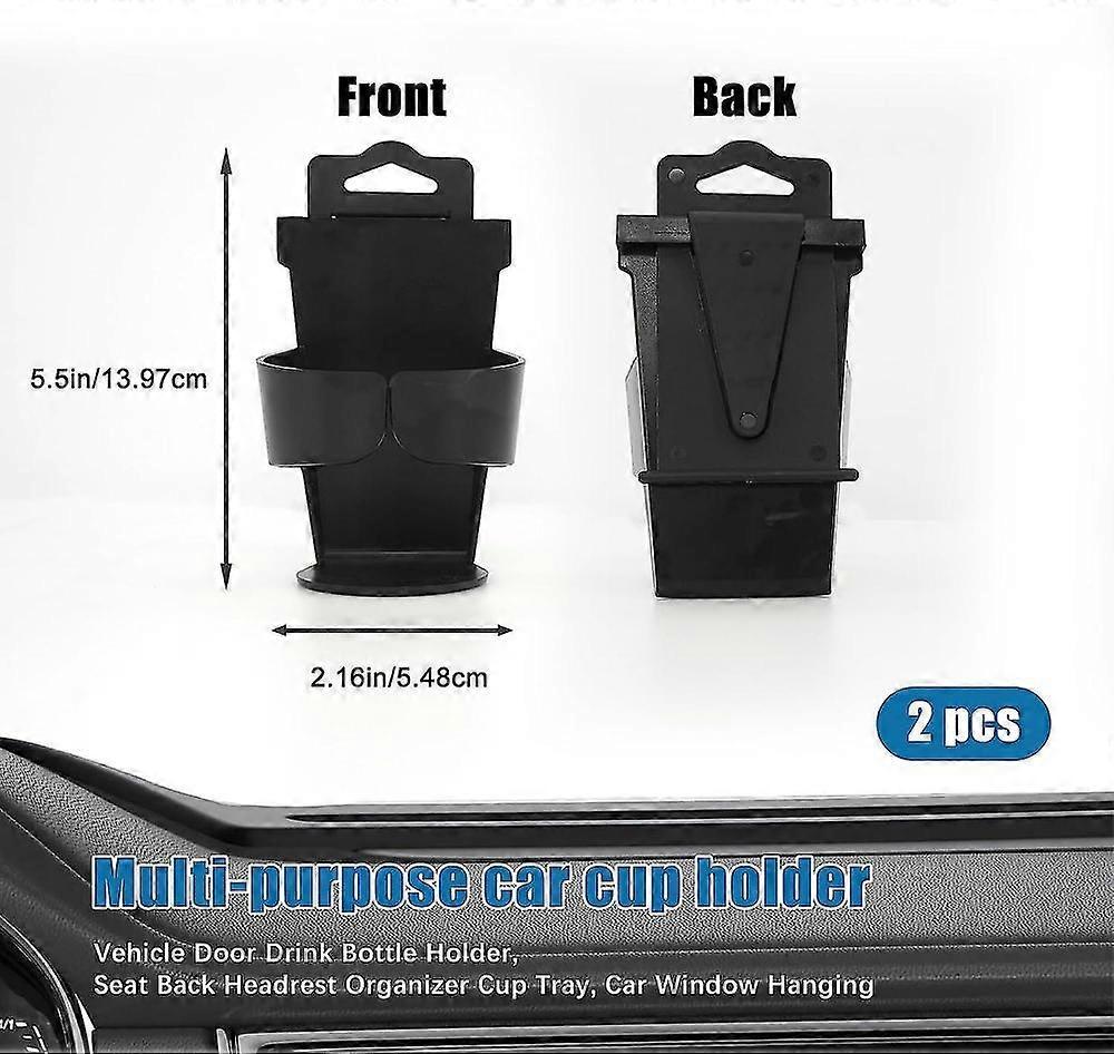 2pcs Car Cup Holders - Door & Window Mounted Drink Holder Set V1263-JX-4411