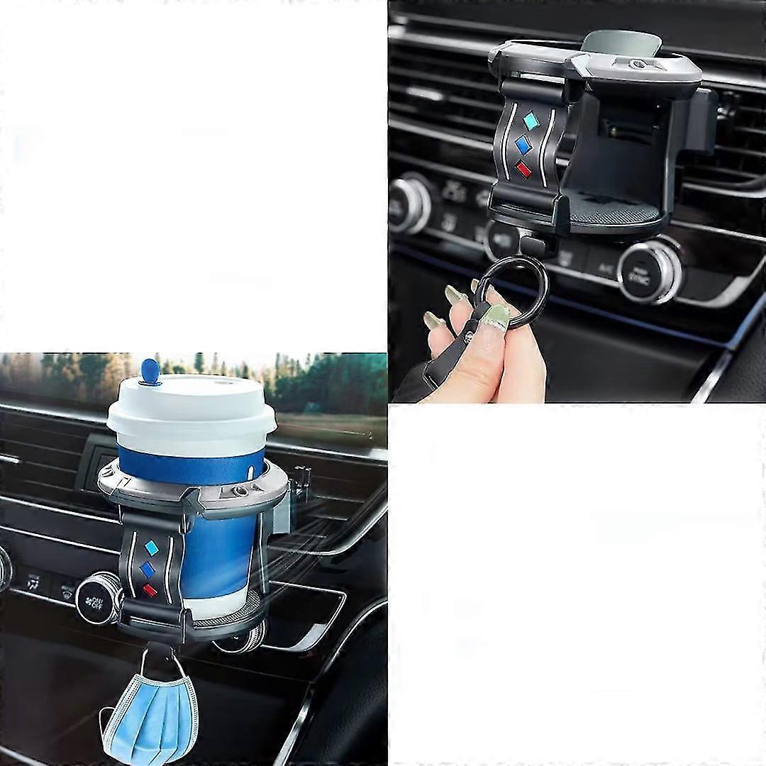 Car Cup Holder - Grey Universal Drink Organizer for Vehicle Use V1263-JX-4412