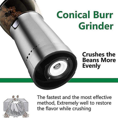 Electric Coffee Grinder - USB Rechargeable Portable Bean Mill for Home Use V1263-JX-4414