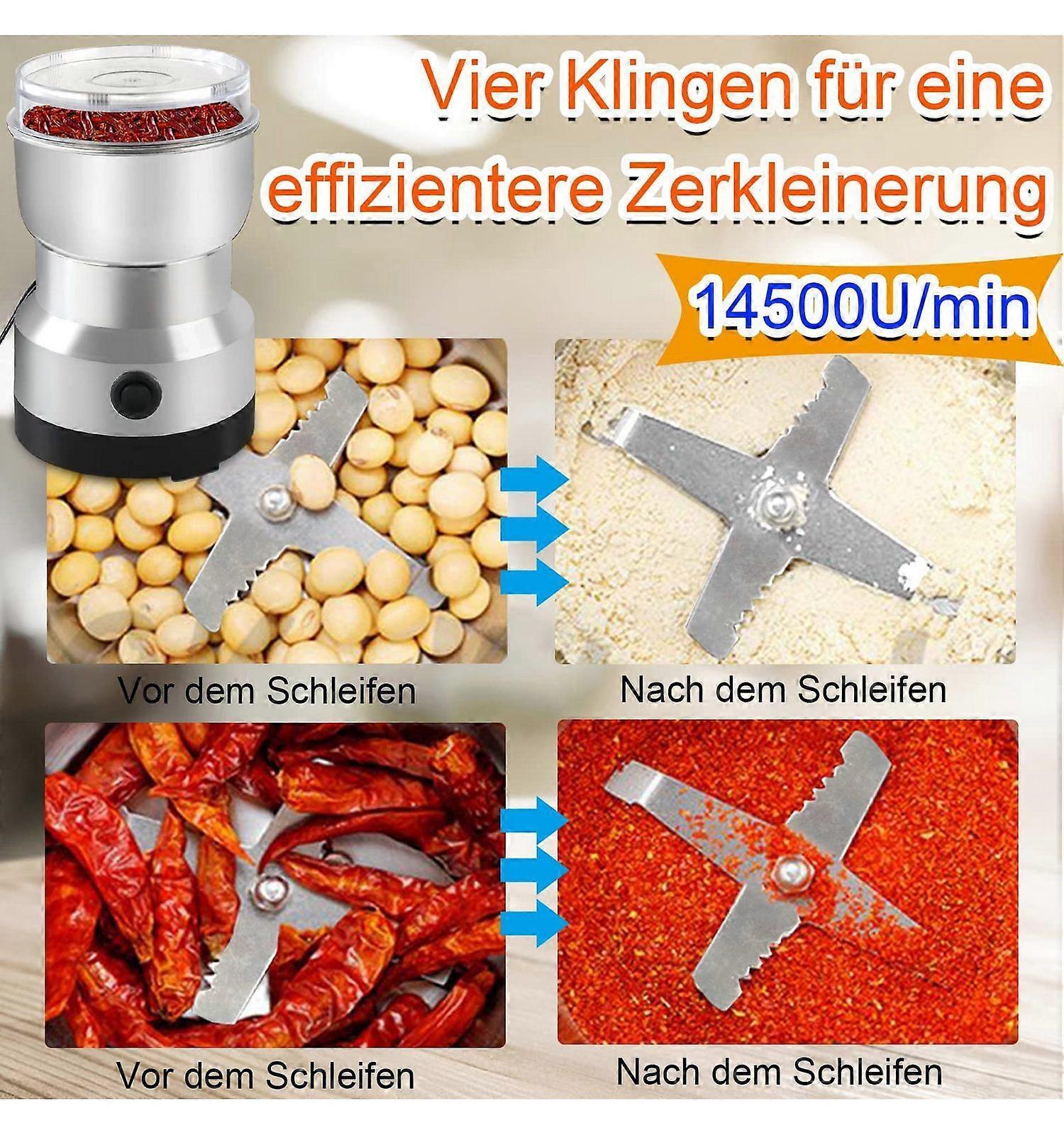 Electric Coffee Grinder - Stainless Steel Portable Spice Grinder for Coffee Beans V1263-JX-4423