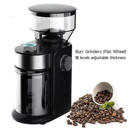 220V Flat Wheel Electric Burr Coffee Grinder Machine - High Efficiency Mill V1263-JX-4428