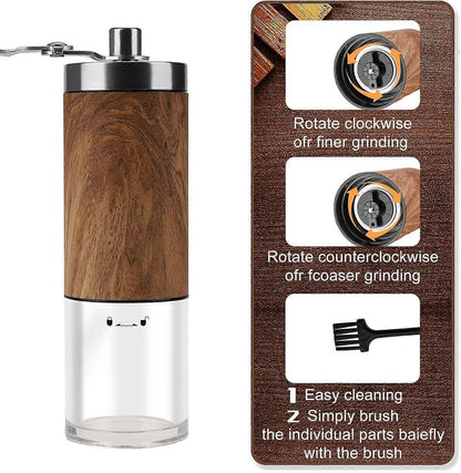 Manual Coffee Grinder - Ceramic Burr, Adjustable Grind Levels for Drip & Espresso V1263-JX-4431