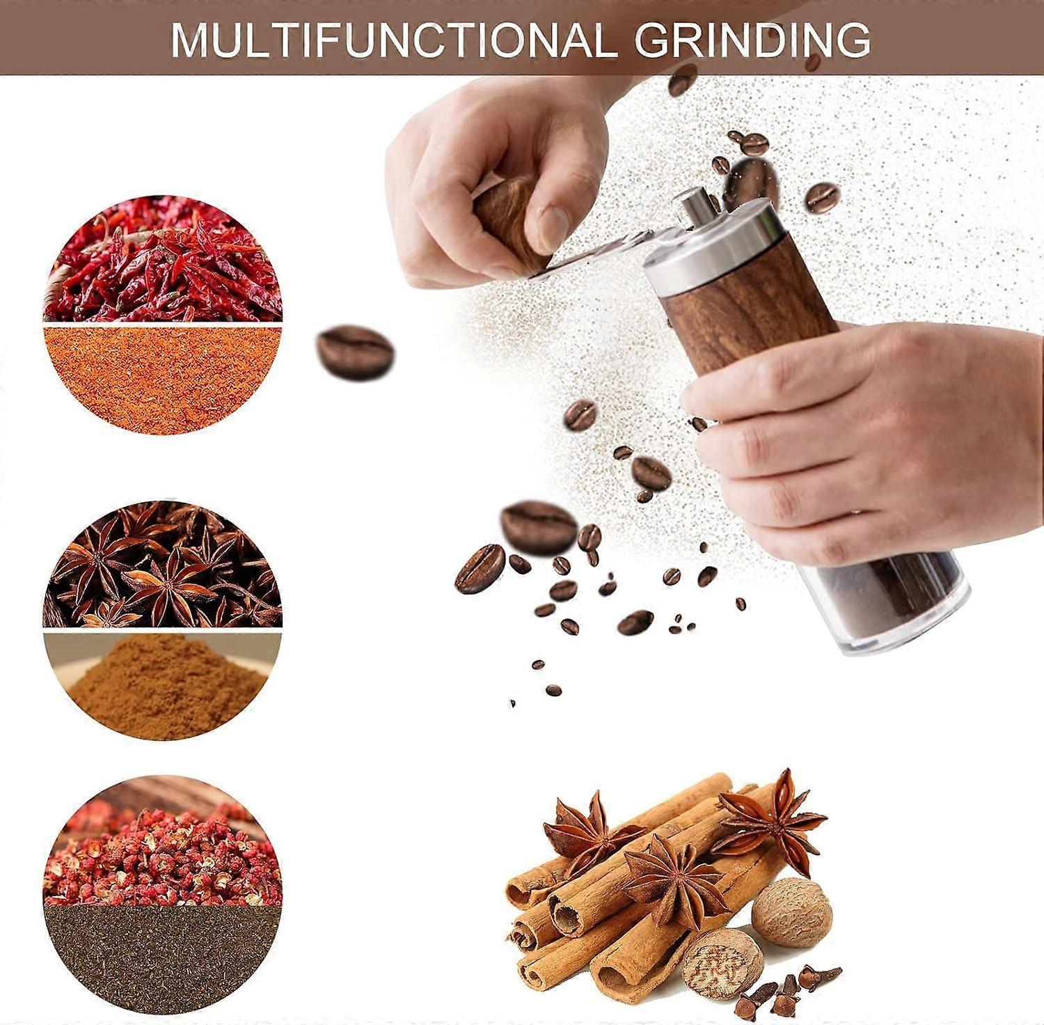 Manual Coffee Grinder - Ceramic Burr, Adjustable Grind Levels for Drip & Espresso V1263-JX-4431