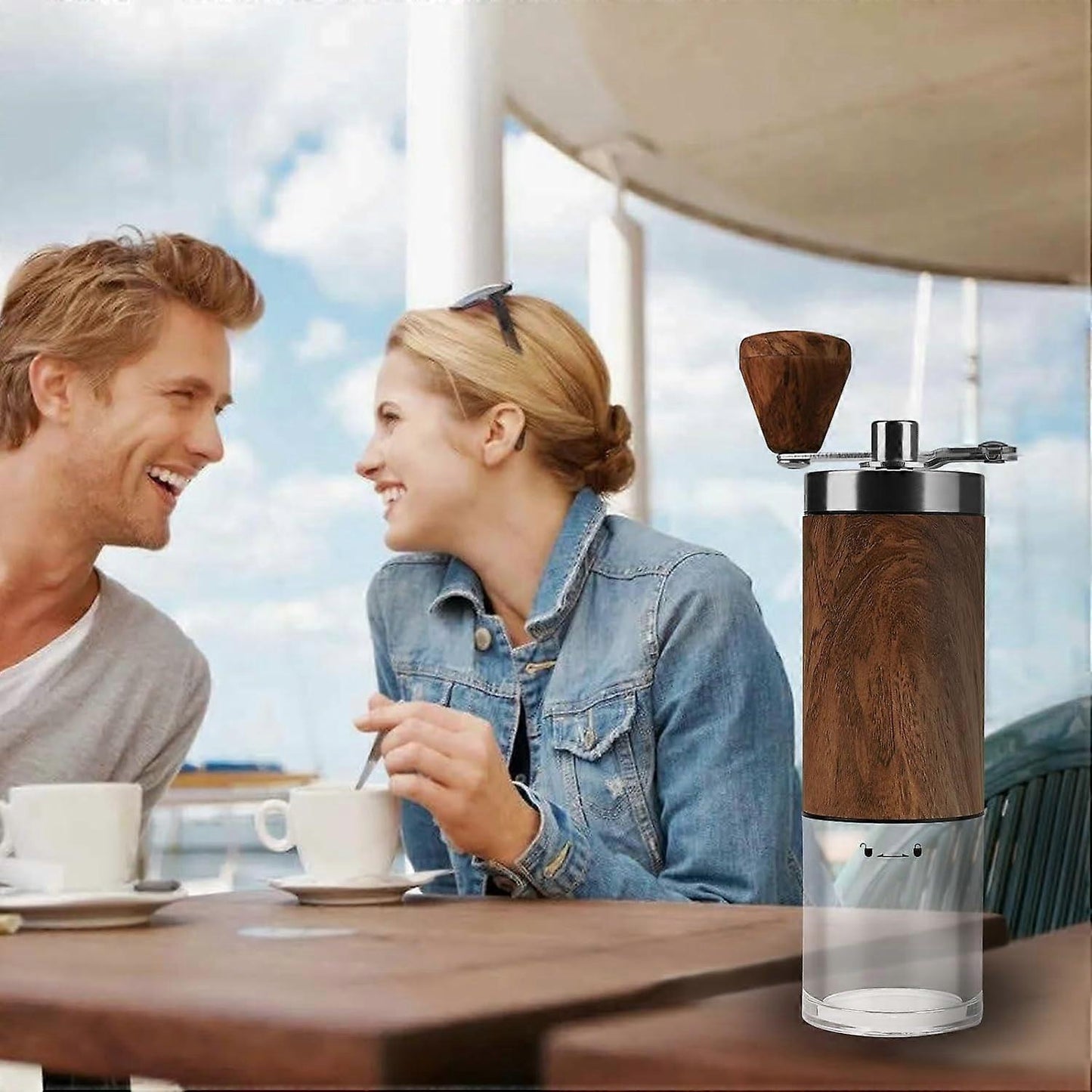 Manual Coffee Grinder - Ceramic Burr, Adjustable Grind Levels for Drip & Espresso V1263-JX-4431