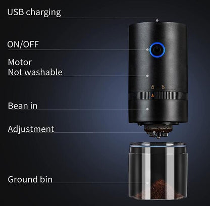 Portable Electric Coffee Grinder - Cordless Coffee Bean Mill for Travel & Camping V1263-JX-4432