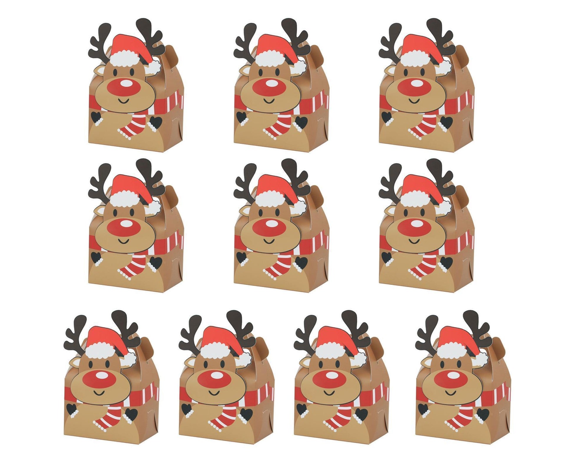 10Pcs/Set Hand-carrying Cake Box Kraft Paper Gift Box-Brown V1263-JX-444