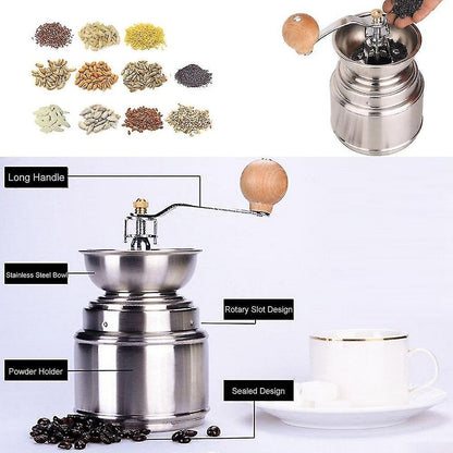 Manual Coffee Grinder - Durable Stainless Burr Mill for Coffee & Spices V1263-JX-4441
