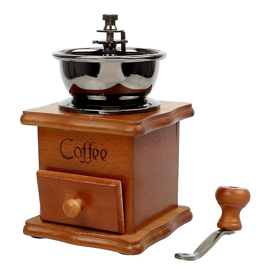 Wooden Hand Coffee Grinder - Manual Roller Mill with Ceramic Burrs V1263-JX-4442