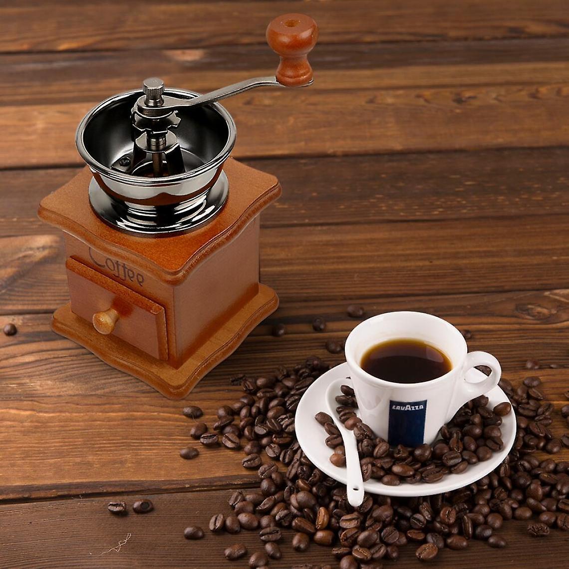 Wooden Hand Coffee Grinder - Manual Roller Mill with Ceramic Burrs V1263-JX-4442