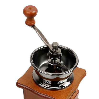Wooden Hand Coffee Grinder - Manual Roller Mill with Ceramic Burrs V1263-JX-4442