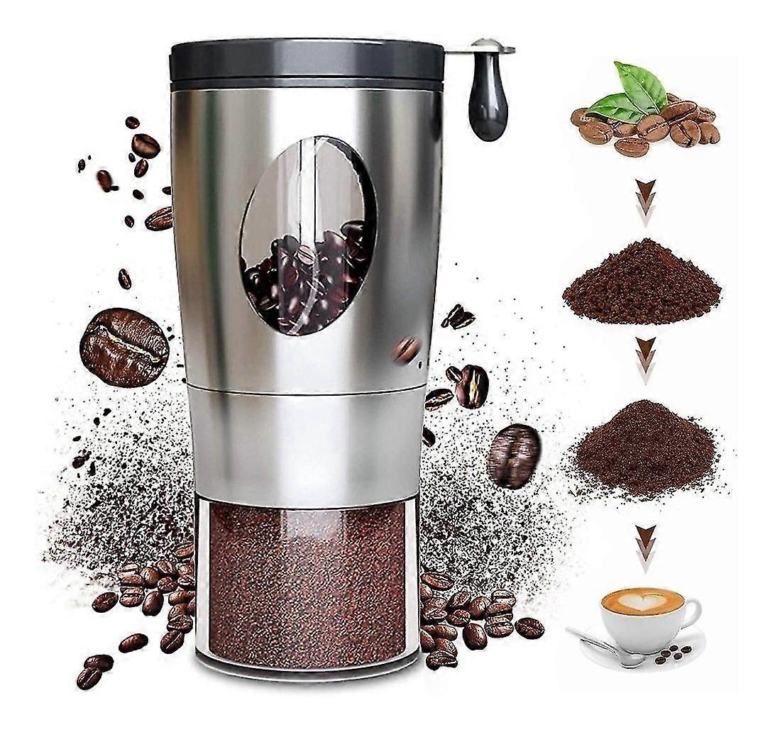 Manual Coffee Grinder - Foldable Hand Crank, Stainless Steel, Adjustable, Portable V1263-JX-4445