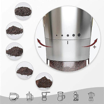 Manual Coffee Grinder - Foldable Hand Crank, Stainless Steel, Adjustable, Portable V1263-JX-4445