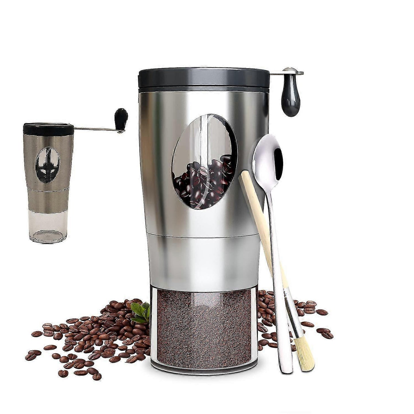 Manual Coffee Grinder - Foldable Hand Crank, Stainless Steel, Adjustable, Portable V1263-JX-4445
