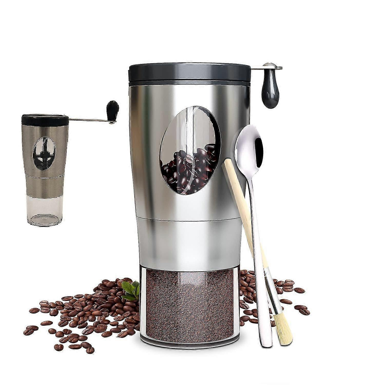 Manual Coffee Grinder - Foldable Hand Crank, Stainless Steel, Adjustable, Portable V1263-JX-4445