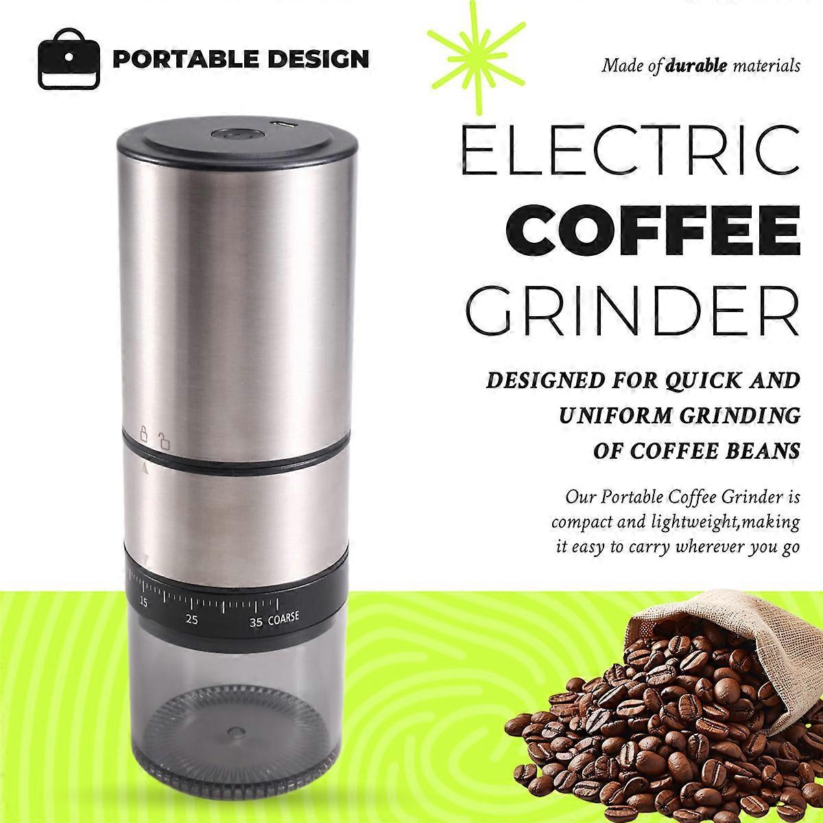 Electric Coffee Grinder - Rechargeable USB Bean Mill, Portable Automatic Grinder V1263-JX-4446