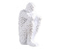 Abstract Thinker Statue Waterproof Resin Artistic Inspiration Thinker Sculpture Patio Decor-White V1263-JX-445