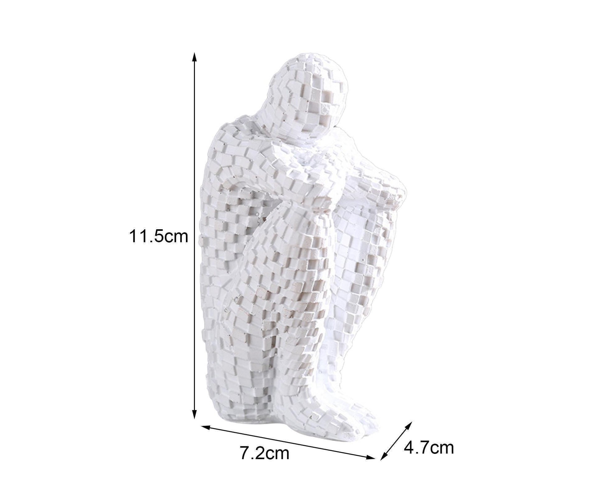 Abstract Thinker Statue Waterproof Resin Artistic Inspiration Thinker Sculpture Patio Decor-White V1263-JX-445