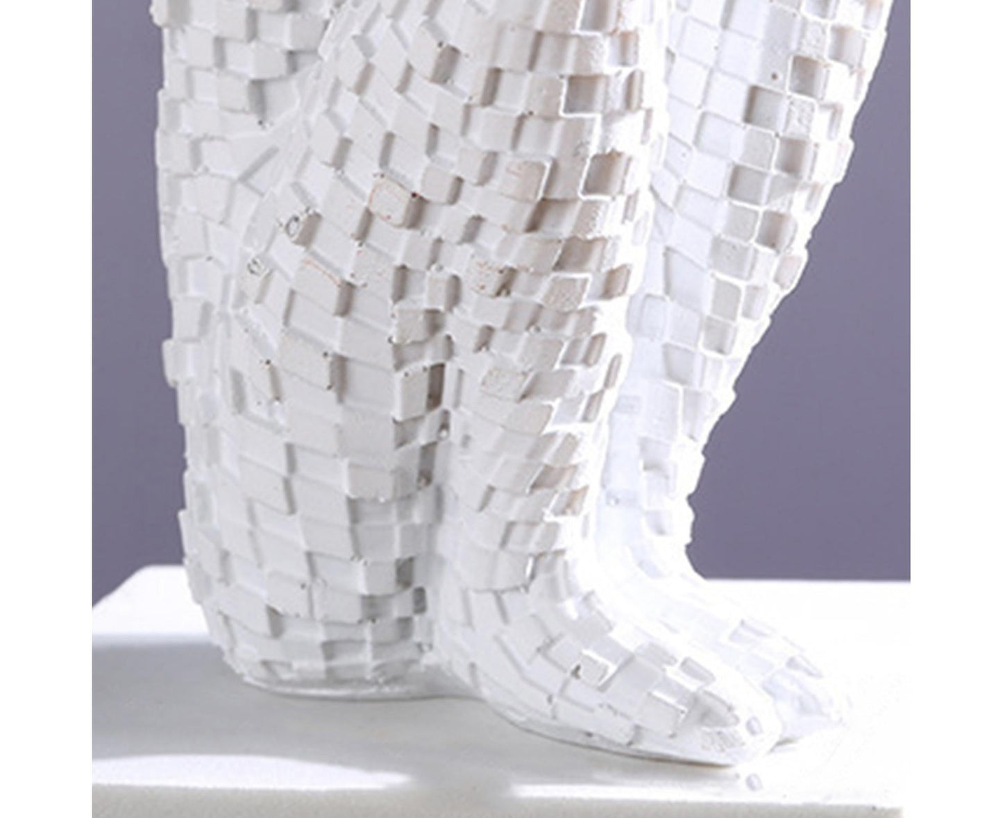 Abstract Thinker Statue Waterproof Resin Artistic Inspiration Thinker Sculpture Patio Decor-White V1263-JX-445