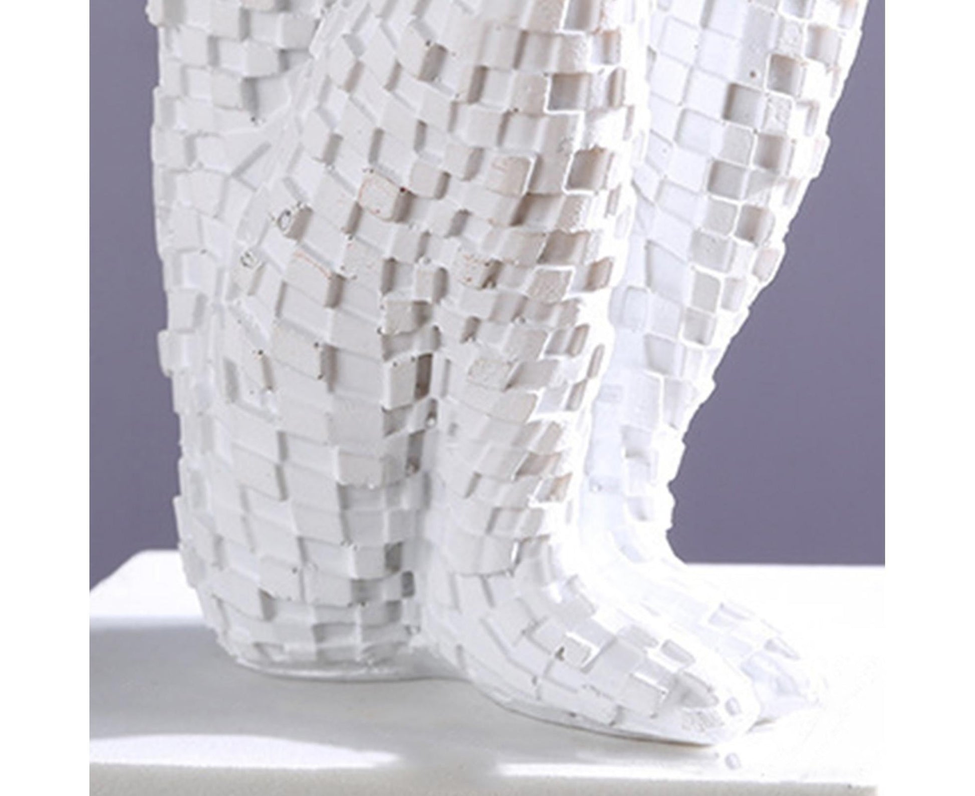 Abstract Thinker Statue Waterproof Resin Artistic Inspiration Thinker Sculpture Patio Decor-White V1263-JX-445