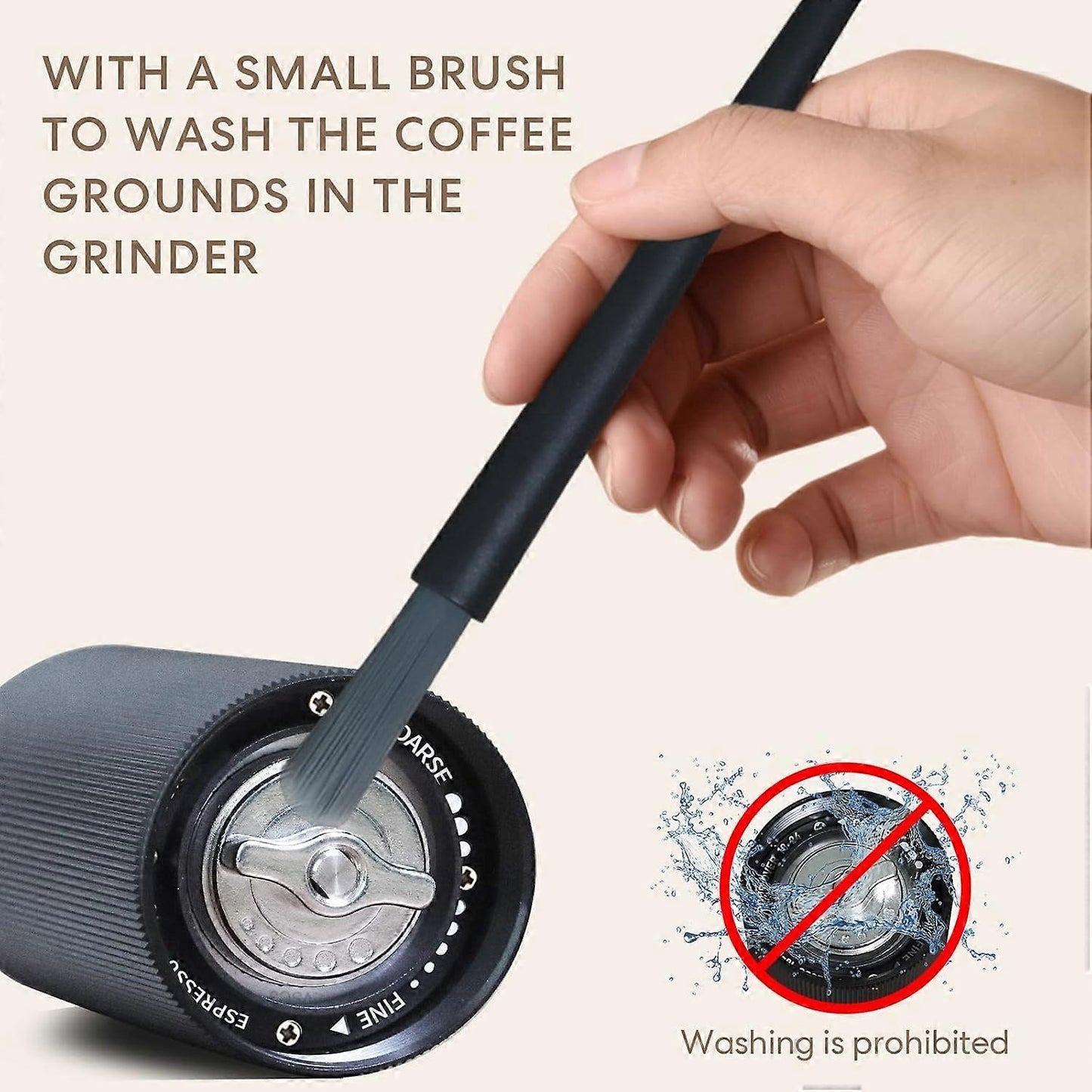 Manual Coffee Grinder - Adjustable Stainless Steel Hand Crank Coffee Mill, Portable V1263-JX-4451