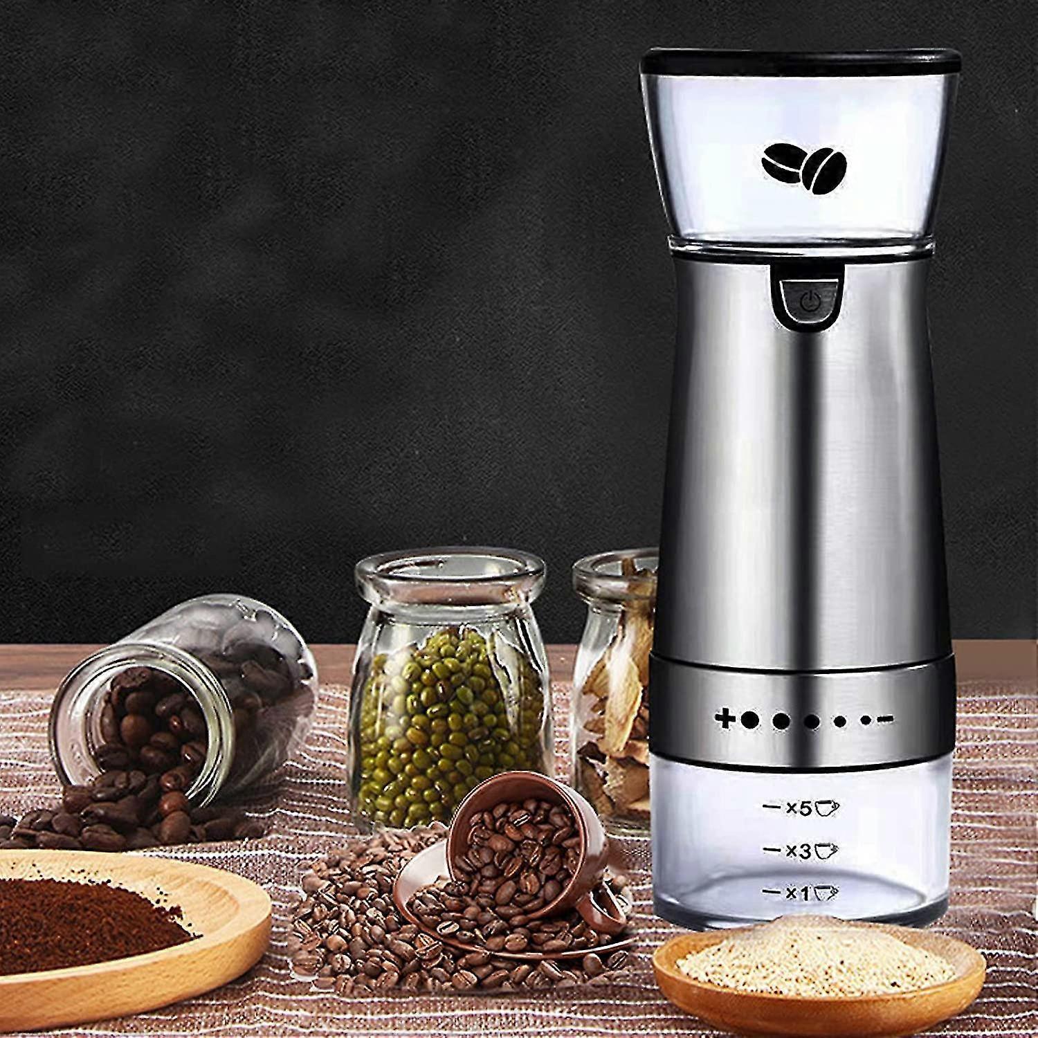 Electric Coffee Grinder - Portable Automatic Bean Grinder for Coffee & Spices V1263-JX-4453