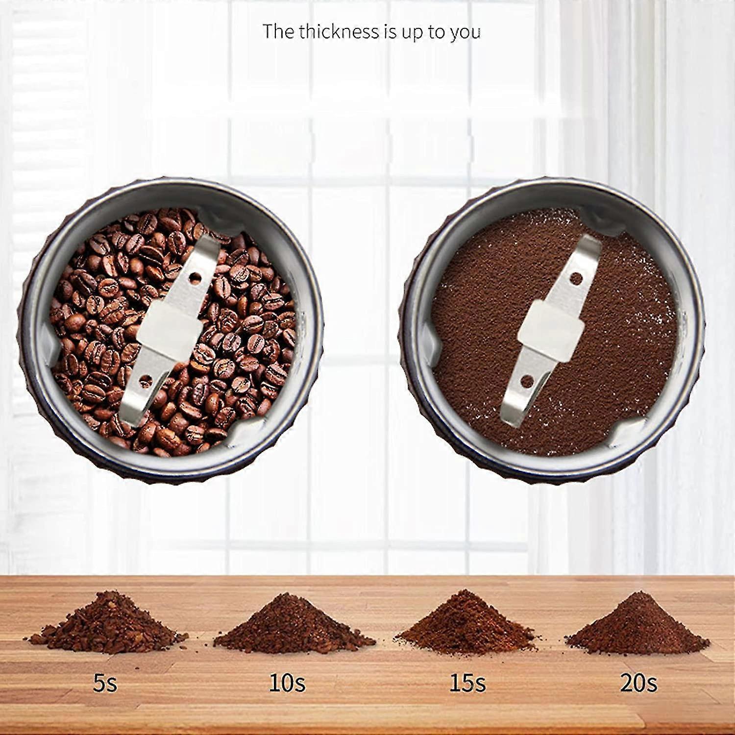 Electric Grinder - Multifunction Bean, Grain, Herb, and Spice Grinder with Steel Blades V1263-JX-4457