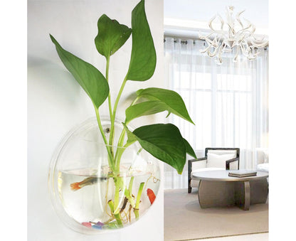 1 Set Fish Tank Decorative Wall Mounted Hanging Flower Vase-Transparent V1263-JX-446