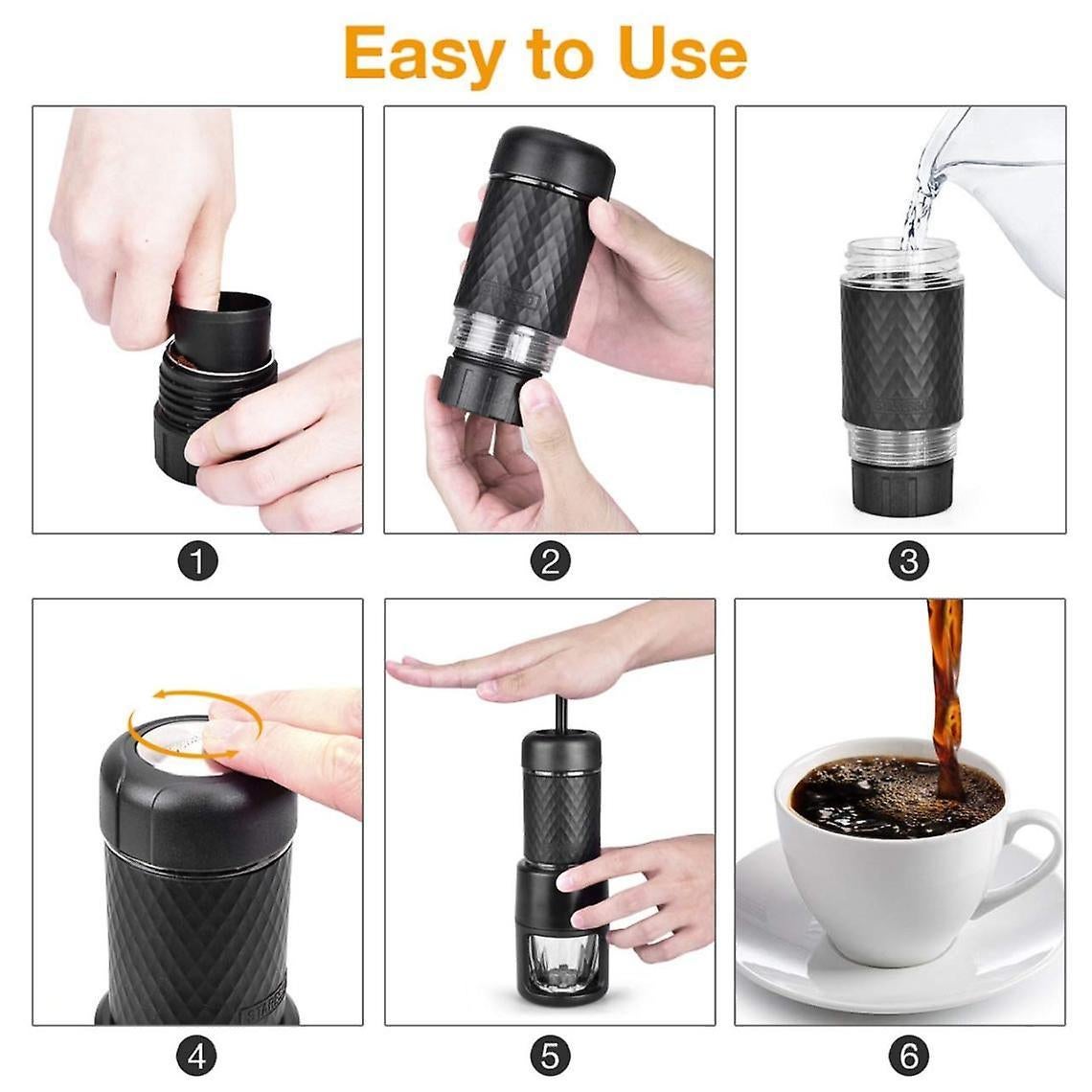Manual Coffee Grinder - Hand Capsule Coffee Maker & Seasoning Grinder Combo Tool V1263-JX-4461