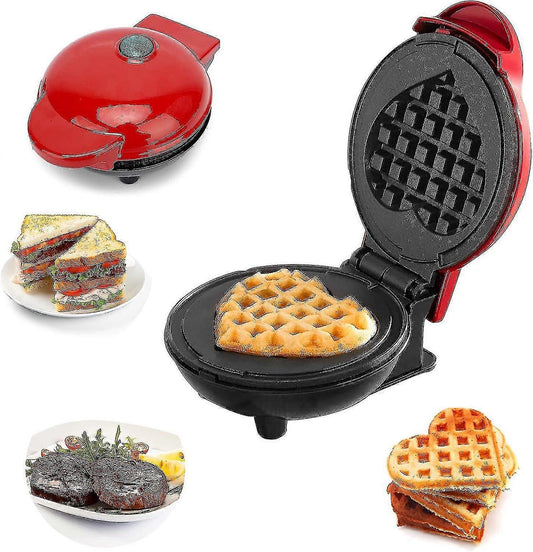 Mini Waffle Maker - Round Nonstick Waffle Machine for Breakfast & Snacks, Small Waffle Maker V1263-JX-4465