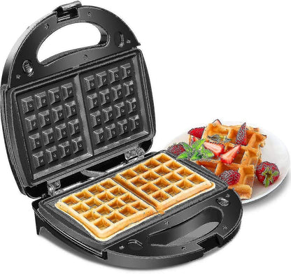 Waffle & Sandwich Maker - 2-in-1 Waffle Iron Panini Press Toaster Breakfast Machine V1263-JX-4467