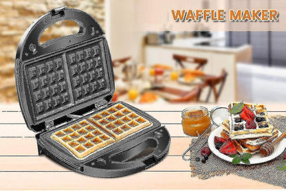 Waffle & Sandwich Maker - 2-in-1 Waffle Iron Panini Press Toaster Breakfast Machine V1263-JX-4467