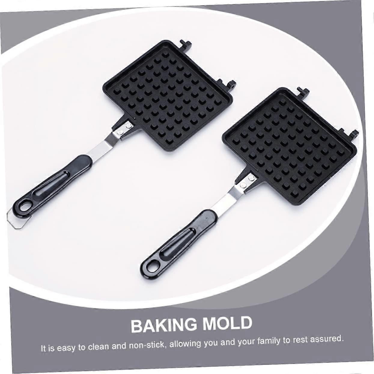 Waffle Mold Pan - Aluminum Nonstick Waffle Baking Dish for DIY Breakfast Waffles V1263-JX-4471
