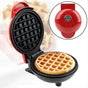 Mini Waffle Maker - Nonstick Round Red Waffle Machine for Parties, Babies & Holiday Treats V1263-JX-4475
