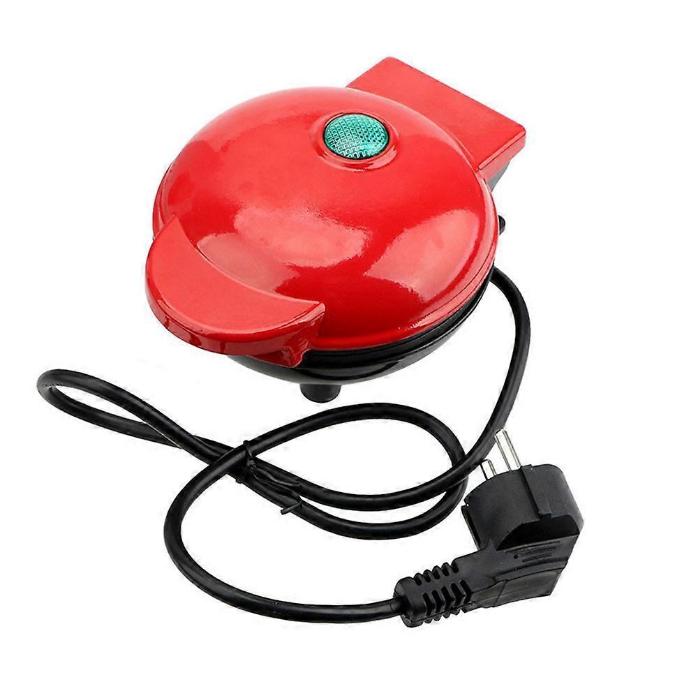 Mini Waffle Maker - Nonstick Round Red Waffle Machine for Parties, Babies & Holiday Treats V1263-JX-4475