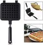 Manual Aluminum Waffle Maker - Handheld Waffle Cooker with Non-Stick Coating and Handle V1263-JX-4476