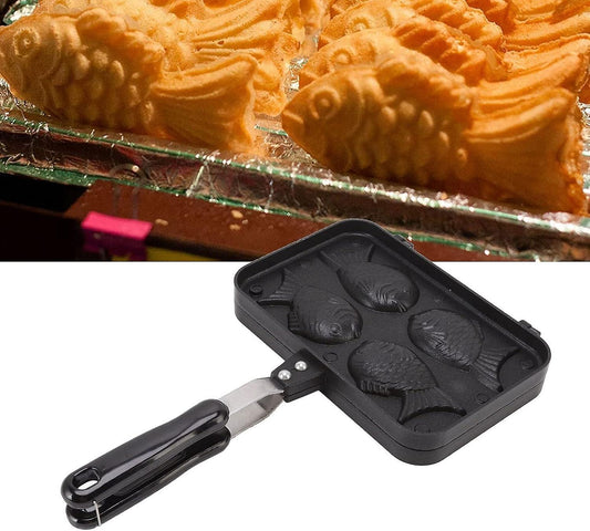 Taiyaki Fish Waffle Maker - Aluminum Nonstick Cake Waffle Pan for Japanese-Style Desserts V1263-JX-4479