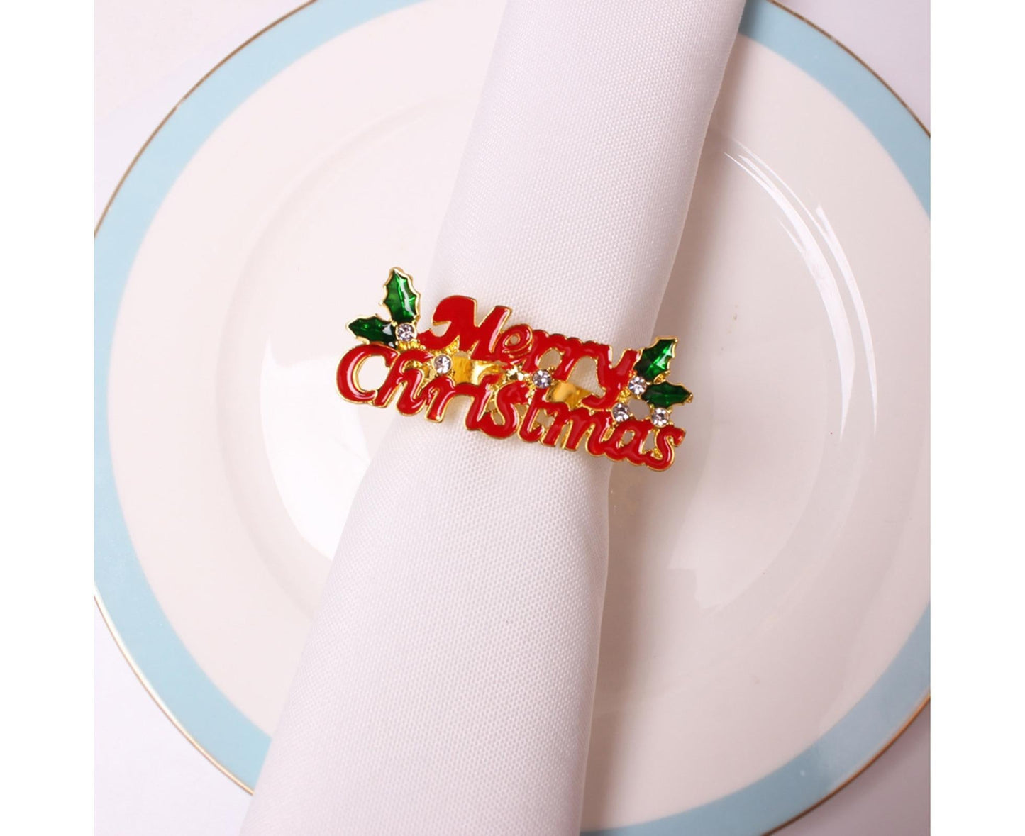 12Pcs Napkin Rings Wear Resistant Metal Exquisite Clips-Rose Gold V1263-JX-448